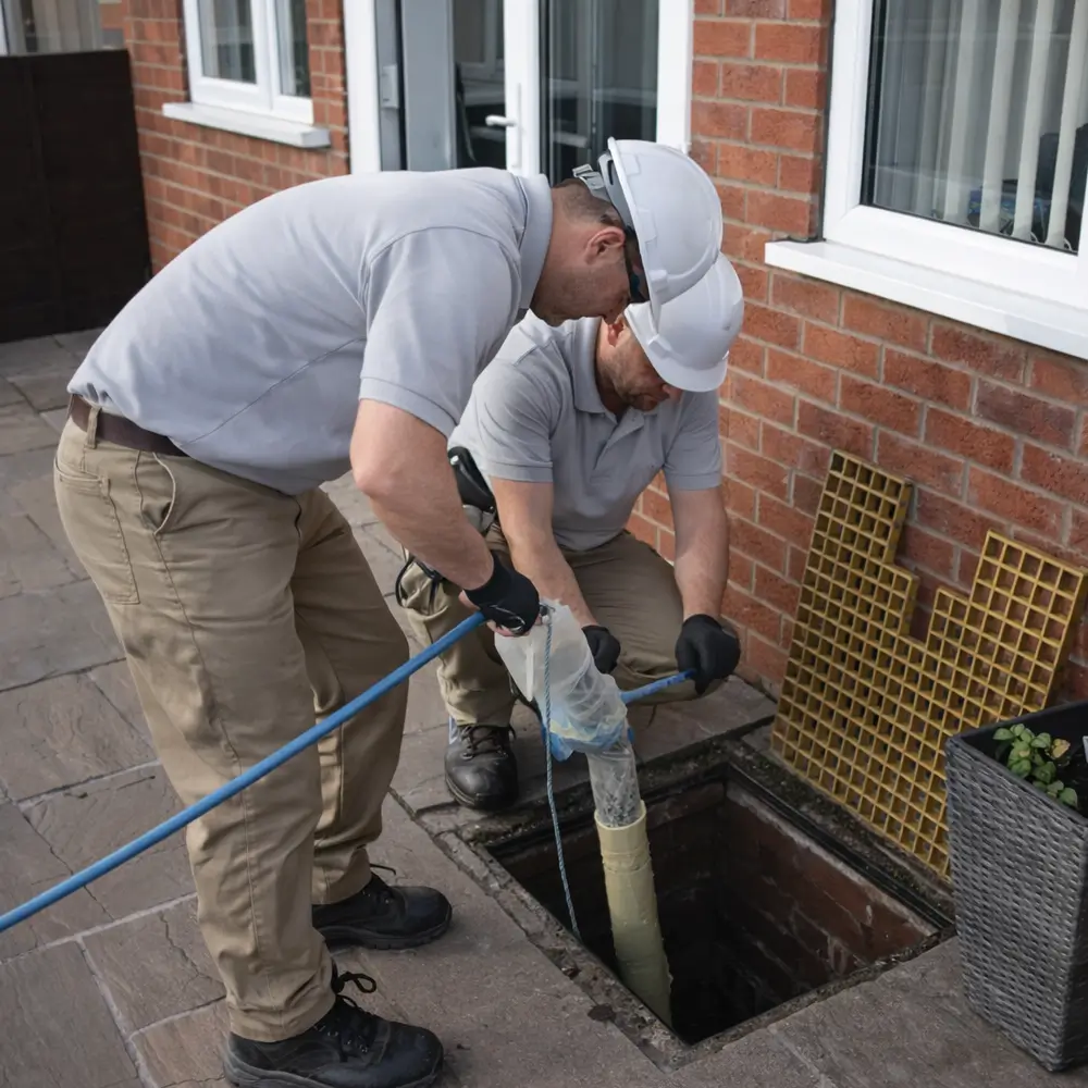 Blocked drain repair service in Chertsey